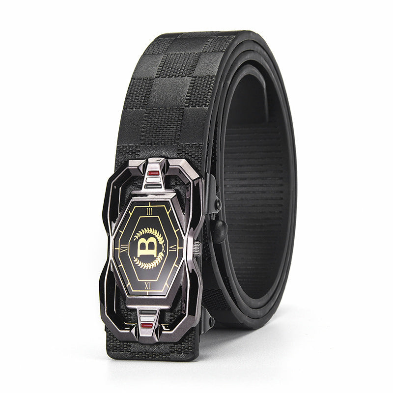 ๐Menโs Crocodile-Pattern Belt โ Automatic Buckle, Genuine Leather & Versatile ๐๐ฆ