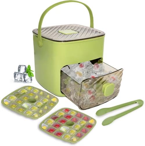 Portable Ice Maker with Lid and Storage Box🧊