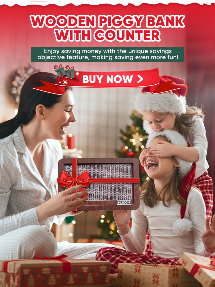 🔥Retro Style Wooden Money Box with Counter Piggy Bank Handmade Saving Money Goal Piggy Bank