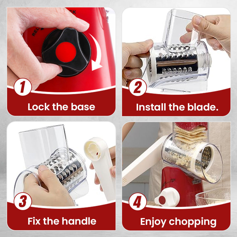 Multifunctional Manual Rotary Grater & Chopper – Slice & Shred with Ease! 🚀🥕
