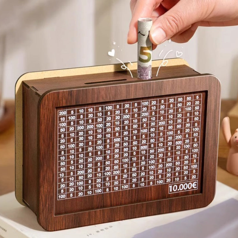 🎁Wooden Money Saving Box with Maker Pen