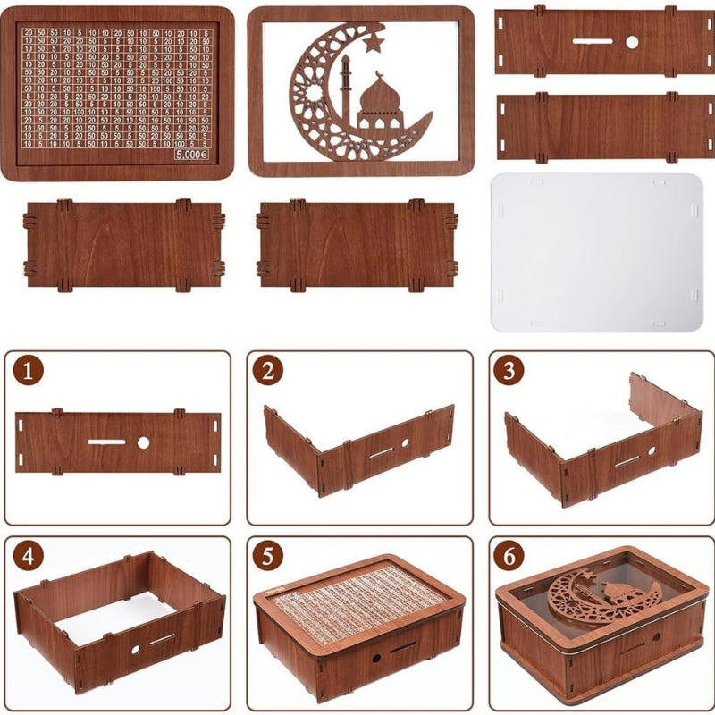 🎁Wooden Money Saving Box with Maker Pen