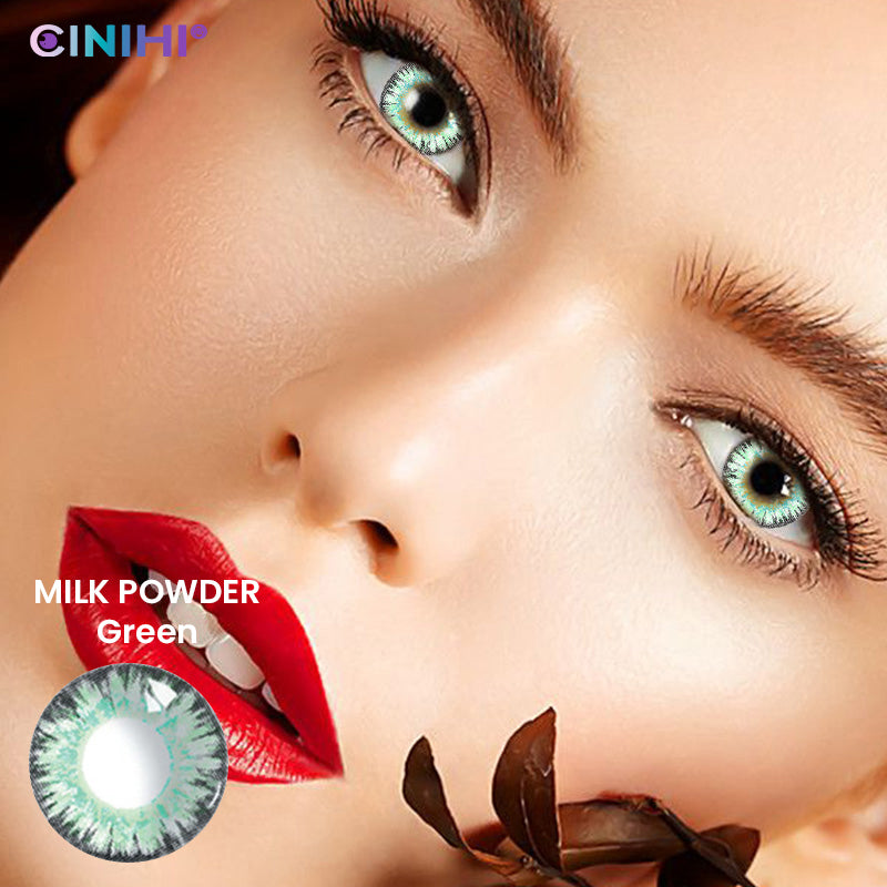 Milk Powder Green Cosmetic Colored Contact Lenses