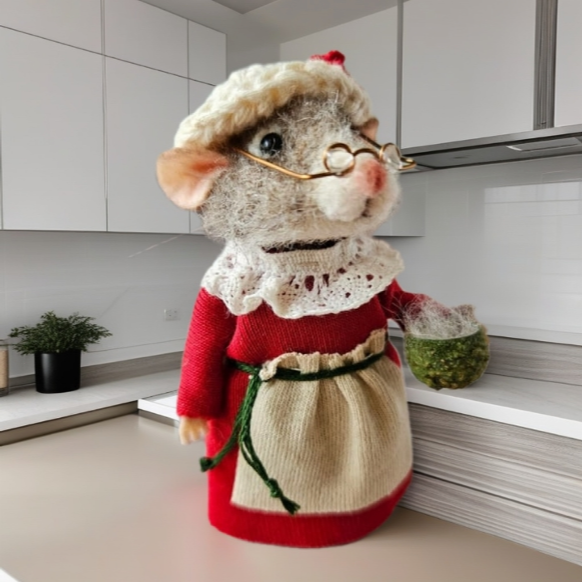 🎅🎄Cute Needle Felt Mouse For Decoration