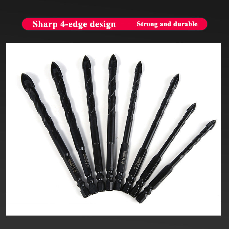 4-edge Cross Drill Bit Set 7PCS