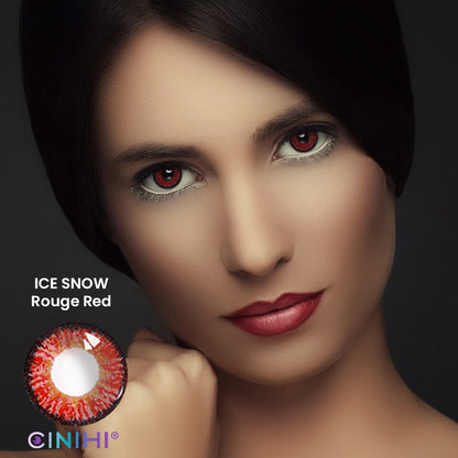 Ice Snow Tricolor Rouge Red Cosmetic Colored Contact Lenses