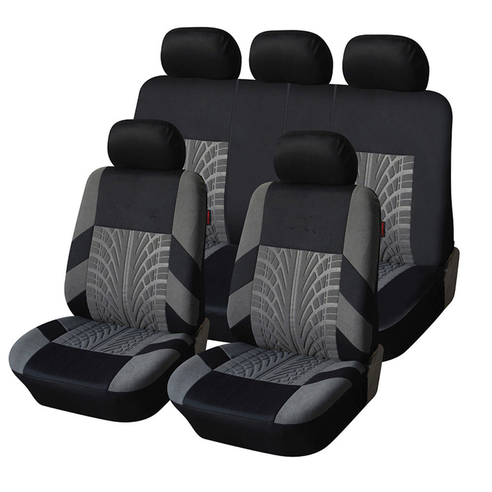 ⏰Car Seat Covers for 5 Seats Universal, Fabric Breathable Car Front & Rear Seat Protectors, Airbag Compatible, Full Protection, Fits Most Cars Trucks Vans SUVs, Red Gray Black Blue Seat Covers