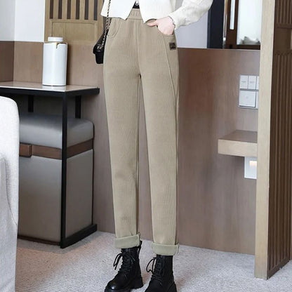 Women's High-waist Warm Faux Fleece-lined Pants