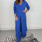 Casual Two Pieces Suit With Long Top & Matching Trouser