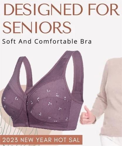 Design for Senior Front Closure Cotton Bra