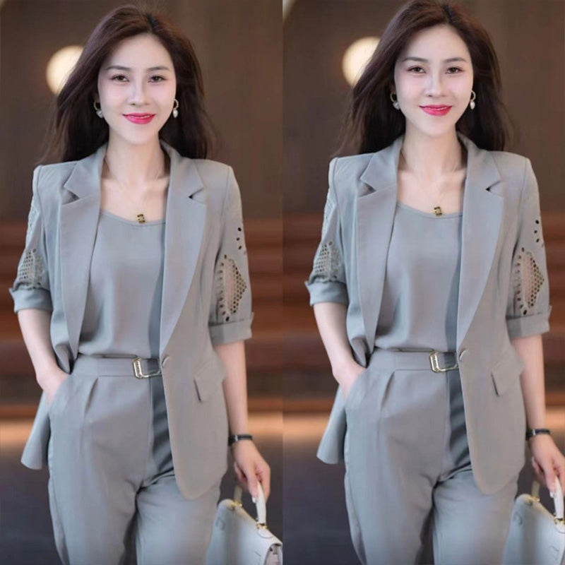 Nice Gift-Woman's Fashionable And Slim Blazer 3-piece Suit Set