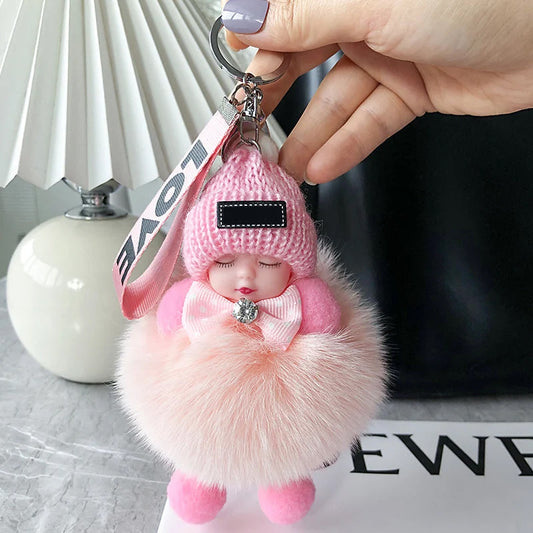 🧸 Soft Plush Doll Keychain