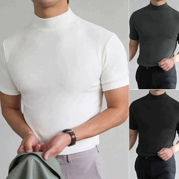 🔥All Colors 💖 Men's High Neck Slim Fit T-shirt