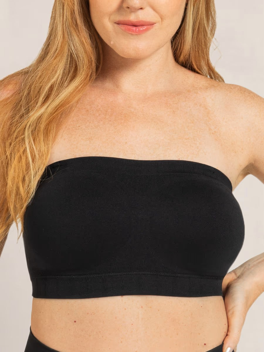 🤎Convertible Strapless Bandeau Bra with Wireless Comfort, Anti-Slip Grip & Removable Straps