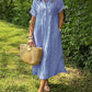 🔥Striped Lapel Button Down Shirt Dress | With Functional Pockets