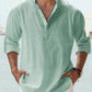 Men's Cotton Linen Casual Long Sleeve Shirt