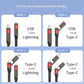 4-in-1 [60W Fast Charging & Data Sync] Flat Braided Anti-Tangle Charger Cord with Velcro
