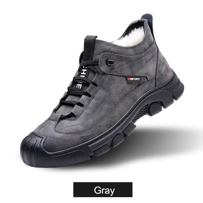 🎁[Winter Gift] Men's Faux Wool Lining Leather Sneaker