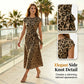 🌸Women's Knot Bodycon Dress – Leopard print, tummy-flattering knot. Comfy & chic for parties or date nights. Feel gorgeous. ✨🌹