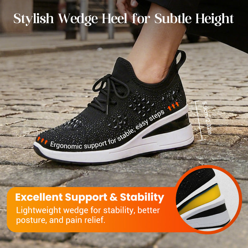 👟 Rhinestones-Embellished Breathable Mesh Sneakers – Sparkle Design, Airy Comfort & Grippy Soles ✨