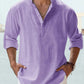 Men's Cotton Linen Casual Long Sleeve Shirt