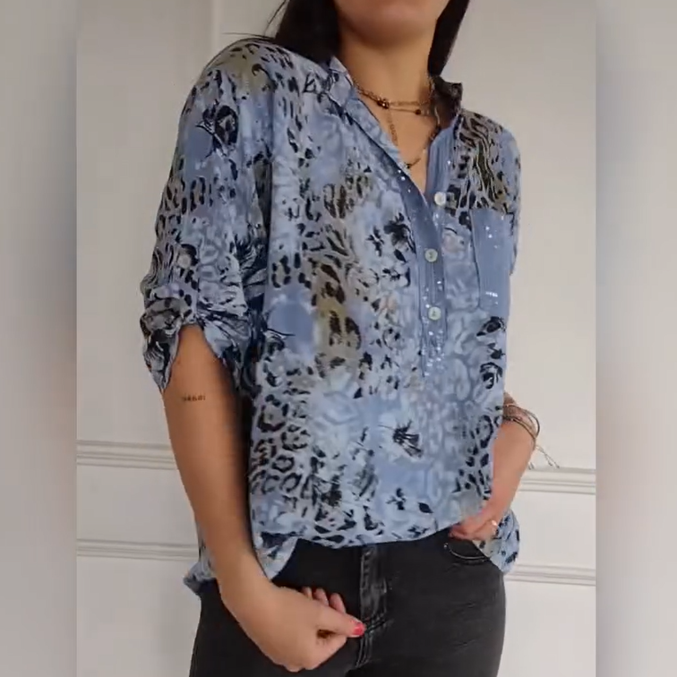 ✨Women's Casual Half Button Printed Shirt