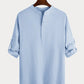 Men's Cotton Linen Casual Long Sleeve Shirt