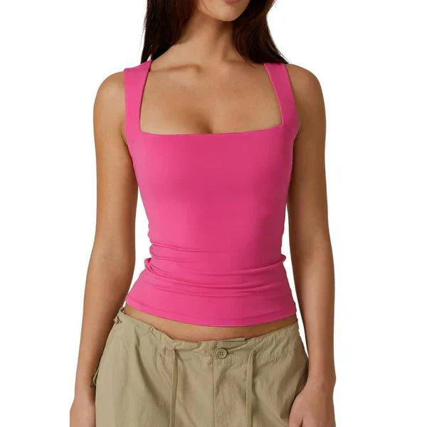 🎀Women’s Square Neck Sleeveless Tank Top – Soft, Stretchy & Chic