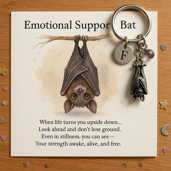 🎁🦇Emotional Support Bat Inspirational Keychain