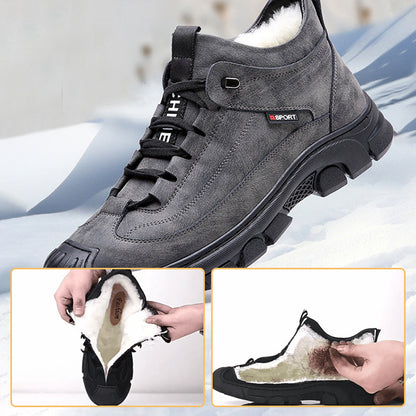 🎁[Winter Gift] Men's Faux Wool Lining Leather Sneaker