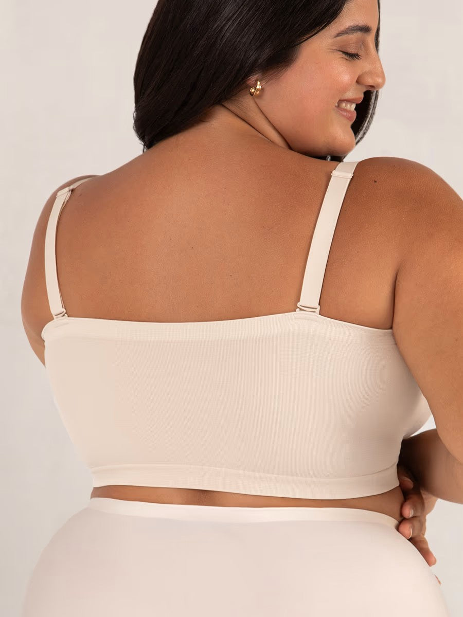 🤎Convertible Strapless Bandeau Bra with Wireless Comfort, Anti-Slip Grip & Removable Straps