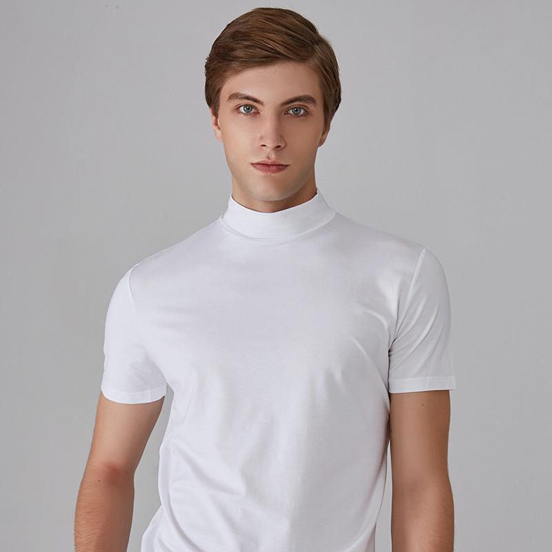 Men's T-shirt with Collar and Slim Fit