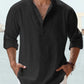 Men's Cotton Linen Casual Long Sleeve Shirt