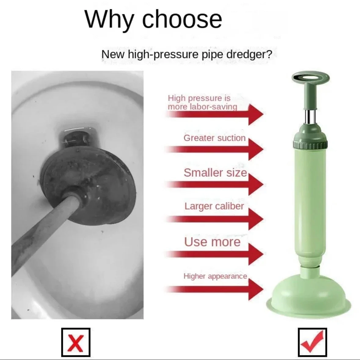 Household High-Pressure Toilet Unblocker