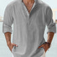 Men's Cotton Linen Casual Long Sleeve Shirt