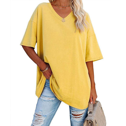 Women's Casual Loose V-neck T-shirt