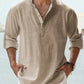 Men's Cotton Linen Casual Long Sleeve Shirt