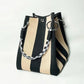 🌴 Boho Striped Knit Bucket Handbag for Women – Handmade Summer Beach Shoulder Bag