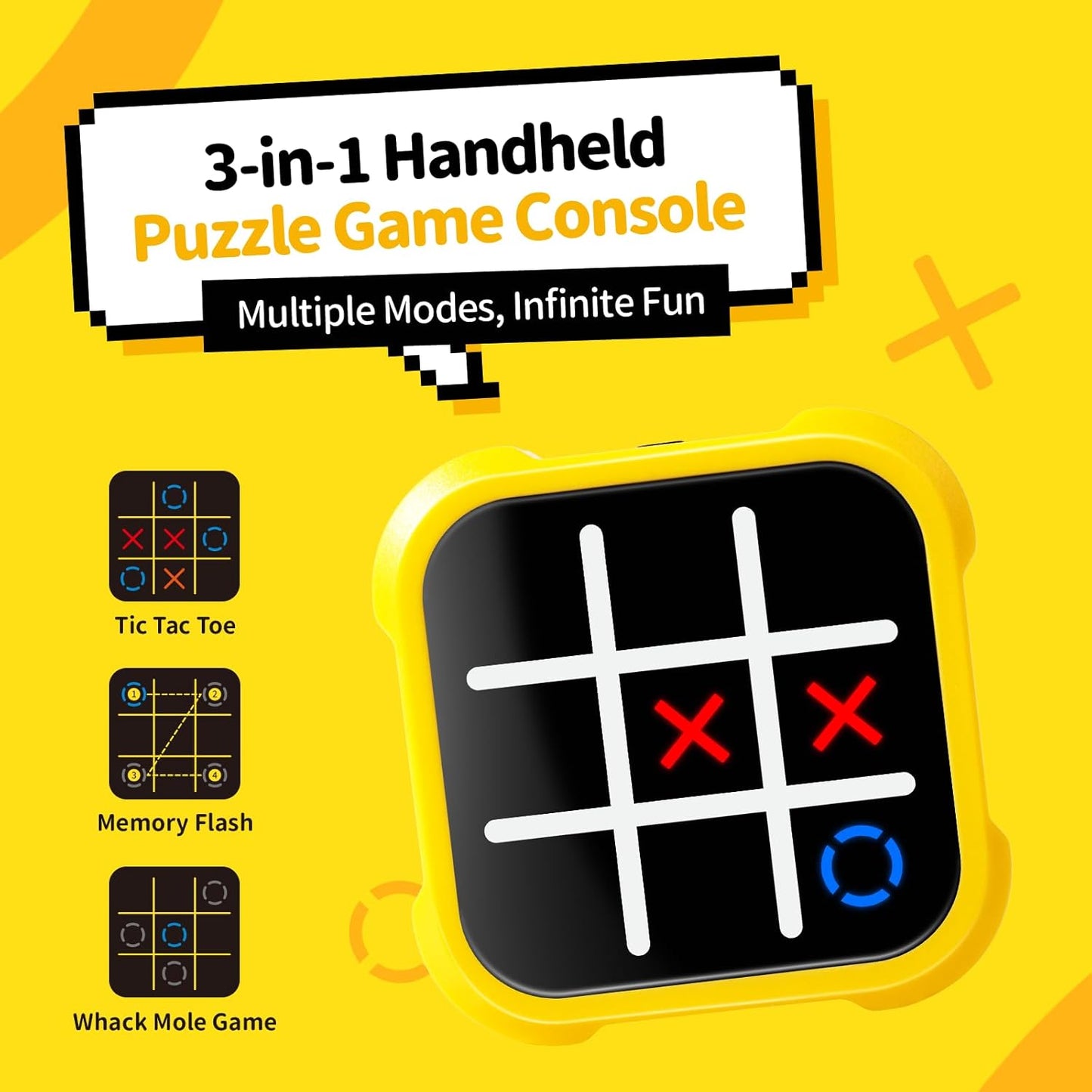 🔥🎁Tic Tac Toe Bolt Game🔥🎁3-in-1 Handheld Puzzle Game Console