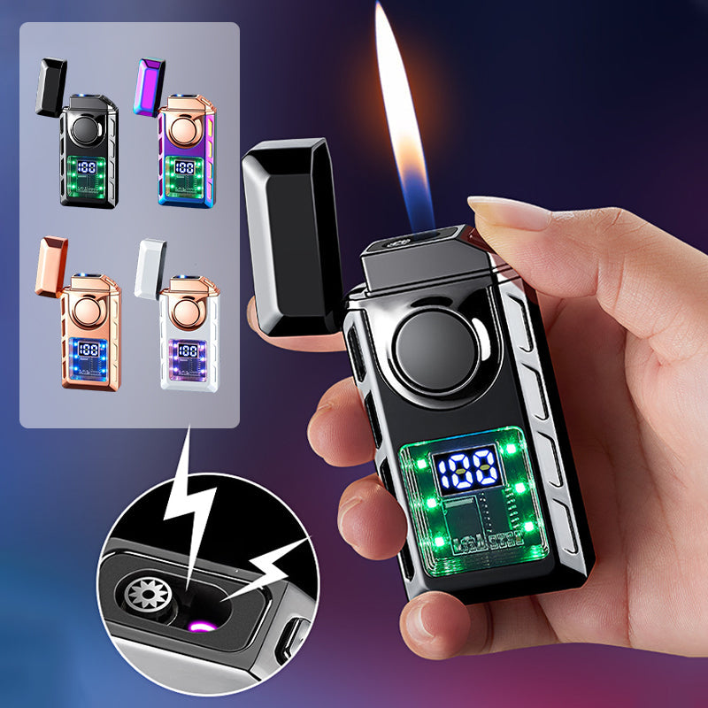 Multi-Functional Dual Flame Lighter with Colored Lights