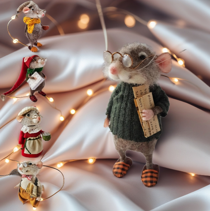 🎅🎄Cute Needle Felt Mouse For Decoration