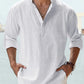 Men's Cotton Linen Casual Long Sleeve Shirt