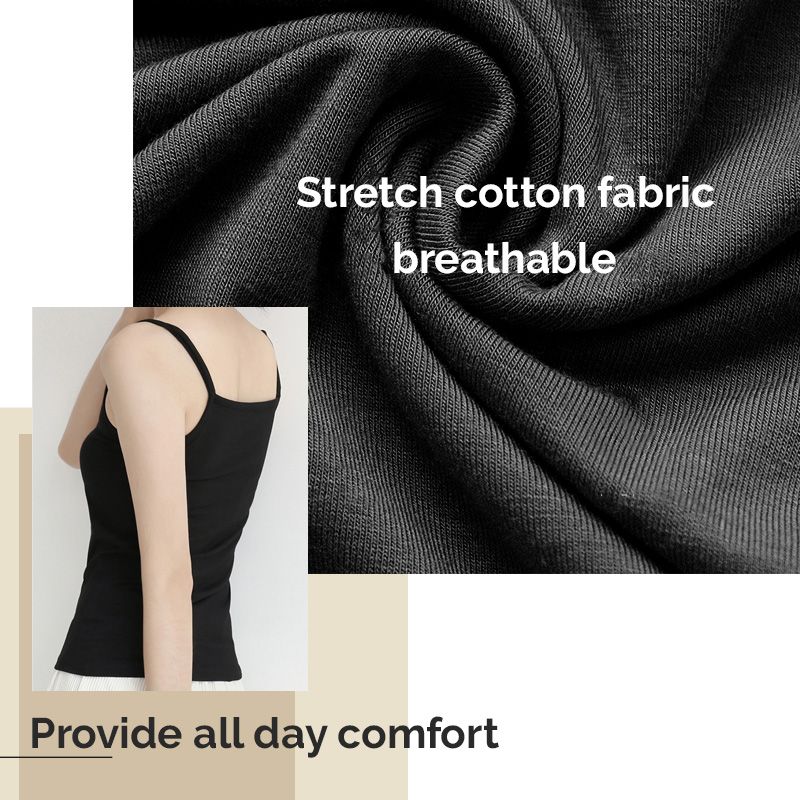 Stretch Cotton Camisole Built-in Bra