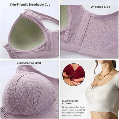 2024 Front Button Breathable Skin-Friendly Cotton Bra