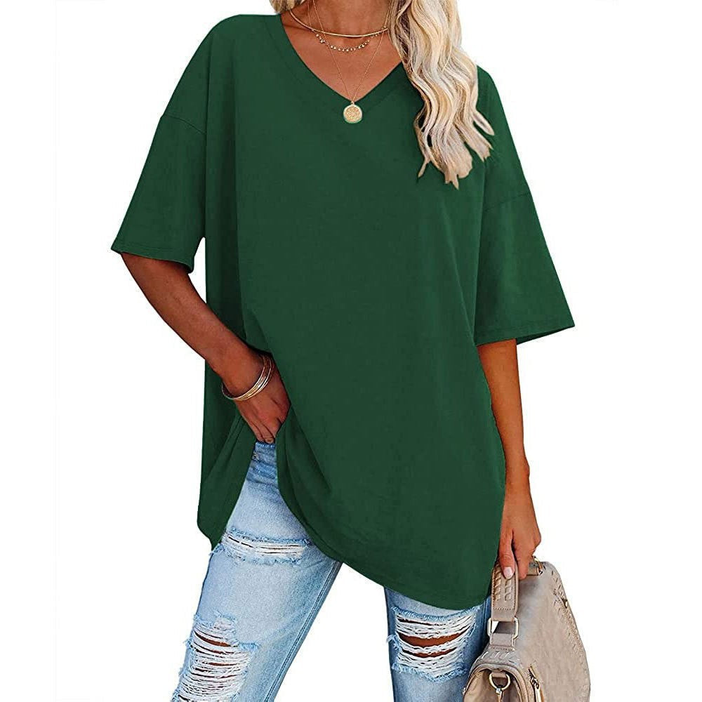 Women's Casual Loose V-neck T-shirt