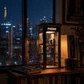 📞✨Vintage Phone Booth Ambient Lamp