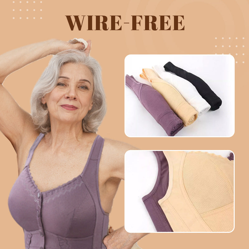 Stretchy Front Closure Breathable Bra for Seniors