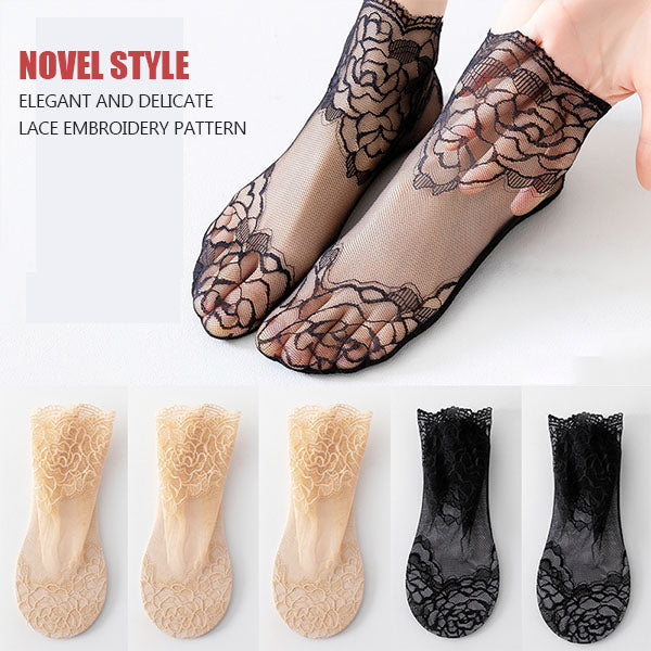 Ladies Fashion Lace Socks(5 pairs)