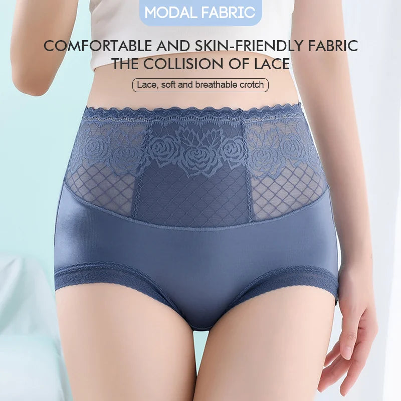 High Waist Anti-Side Leakage Lace Panties