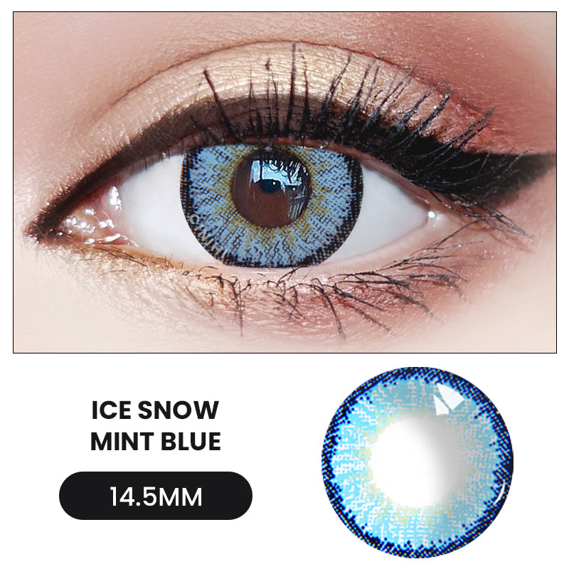 Ice Snow Tricolor Mint Blue Cosmetic Colored Contact Lenses